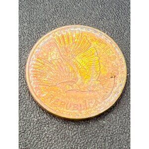 1967 Chile 2 Centésimos Republic Coin With Condor Design Rainbow Effect
